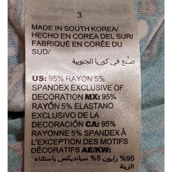 Chicos Tunic Size 3 (22/24) Green Paisley 3/4 Sleeve Baroque Asymmetric Hem EUC - Picture 6 of 10